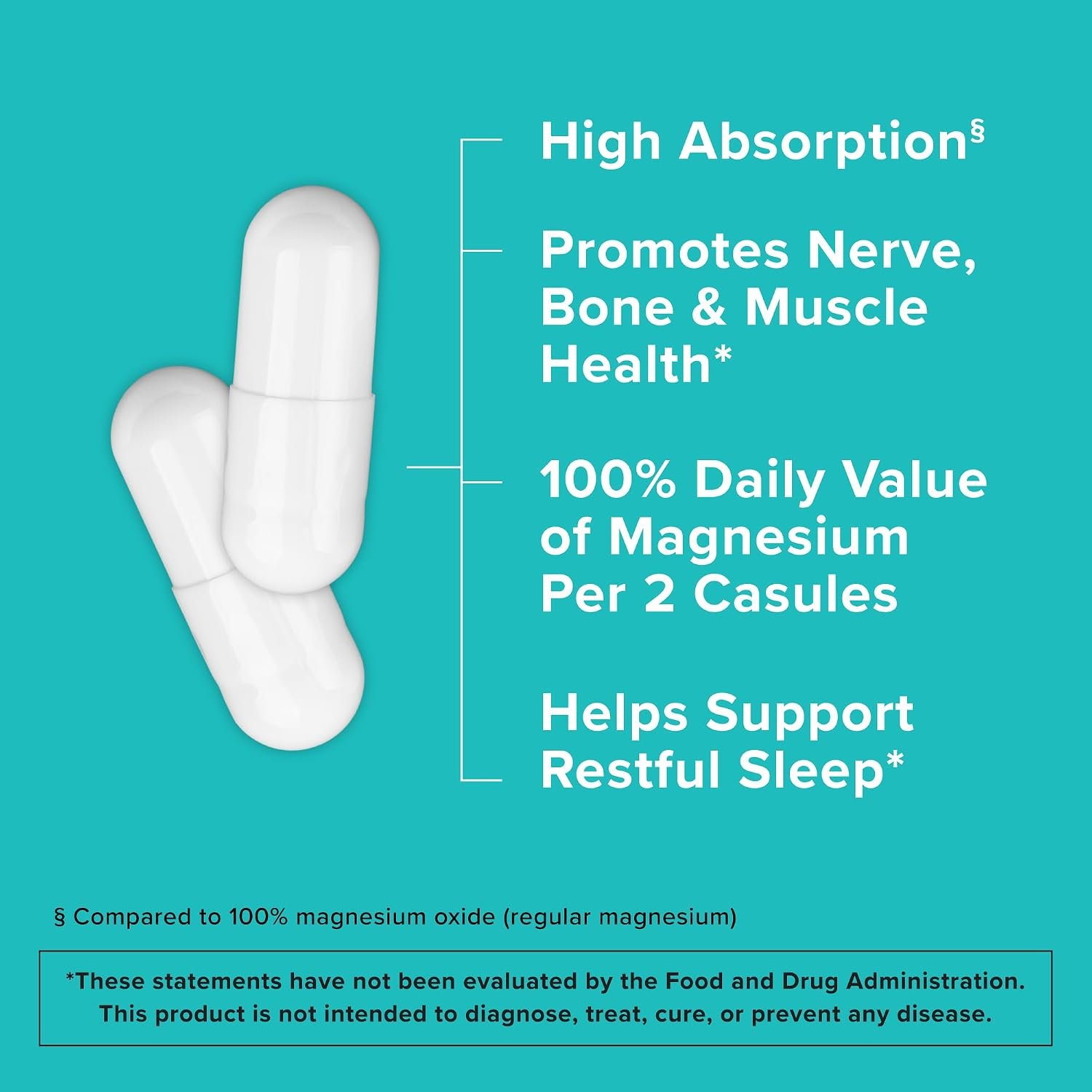 Qunol Magnesium 420mg, Extra Strength, High Absorption, Vegetarian, 180ct - Image 3