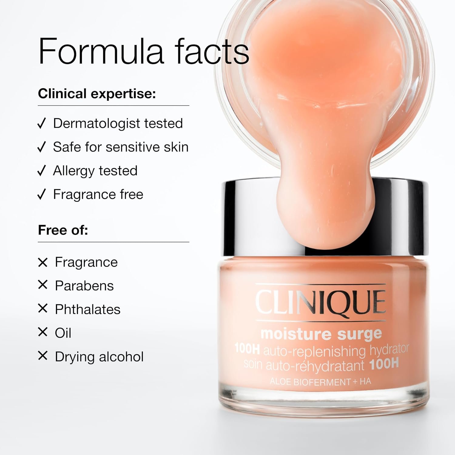 Clinique Moisture Surge 100H Auto-Replenishing Hydrator Oil Free Face Moisturizer | With Hyaluronic Acid, Aloe Bioferment and Vitamins C + E | For All Skin Types | Hydrating + Moisturizing - Image 5