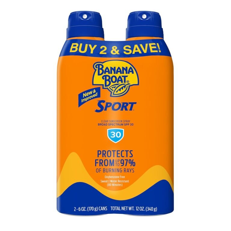 Banana Boat Sport SPF 30 Sunscreen Spray, 6 oz (2 Pack)