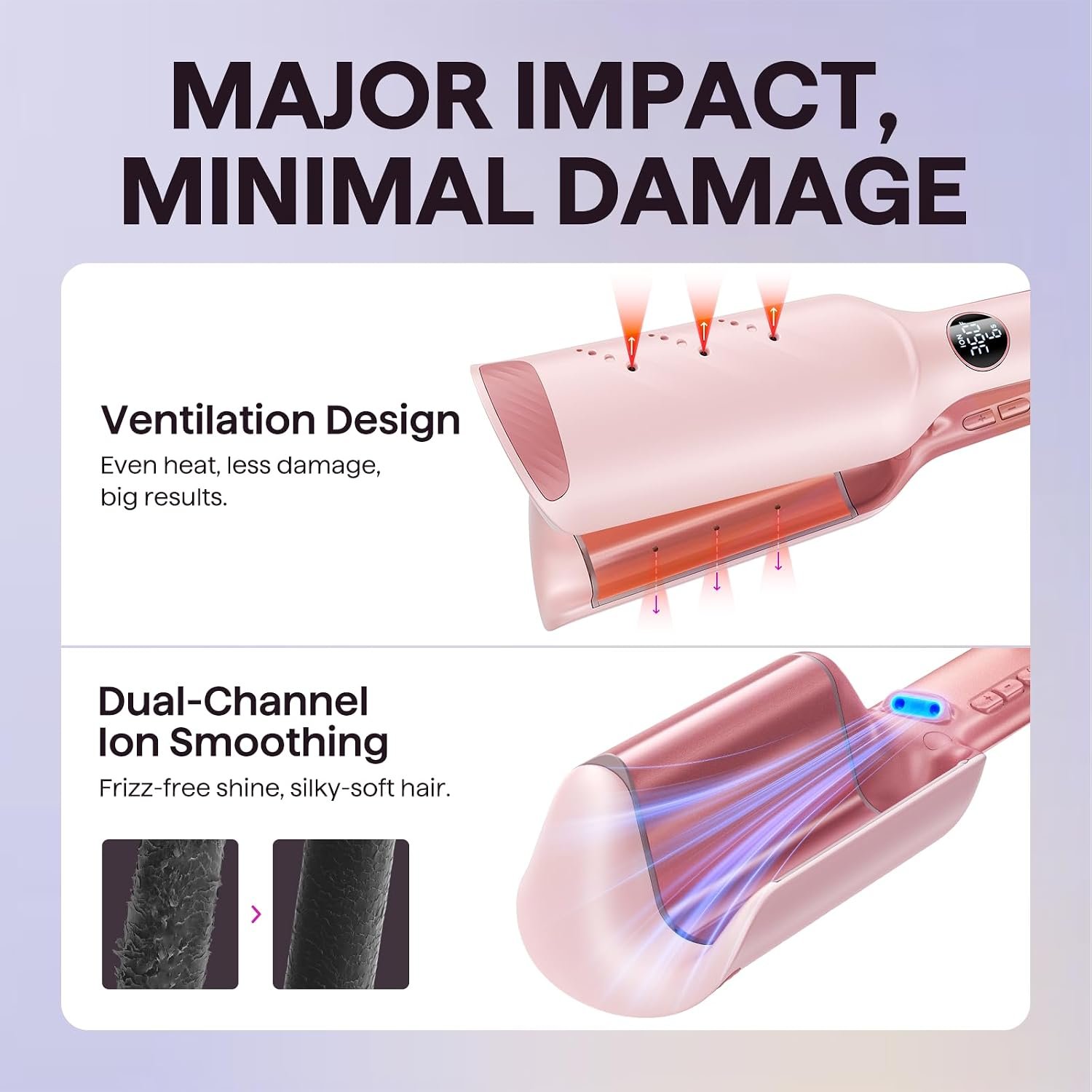 Wavytalk Power Wave Hair Crimper, Ionic Hair Waver for Less Heat Damage - Image 4