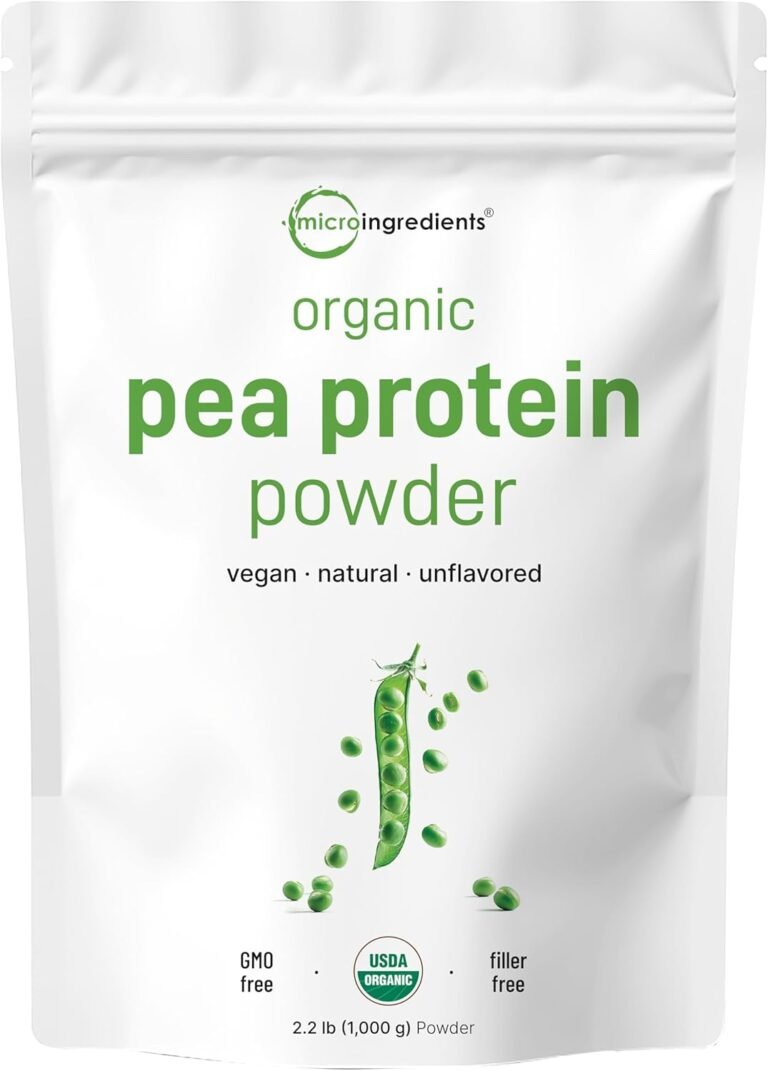 Micro Ingredients Organic Pea Protein Powder, 1KG (2.2 Pounds), North America Grown | Plant-Based Vegan Protein, Meatless Supplement, Natural Branched Chain Amino Acids | Non-GMO, Soy Free