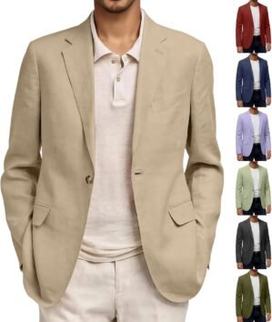 Mens Casual Blazer One Button Light...