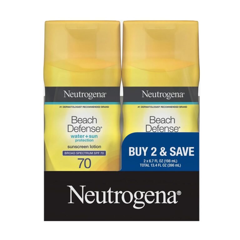 Neutrogena Beach Defense Sunscreen Lotion SPF 70, 6.7 fl oz, 2 Pack