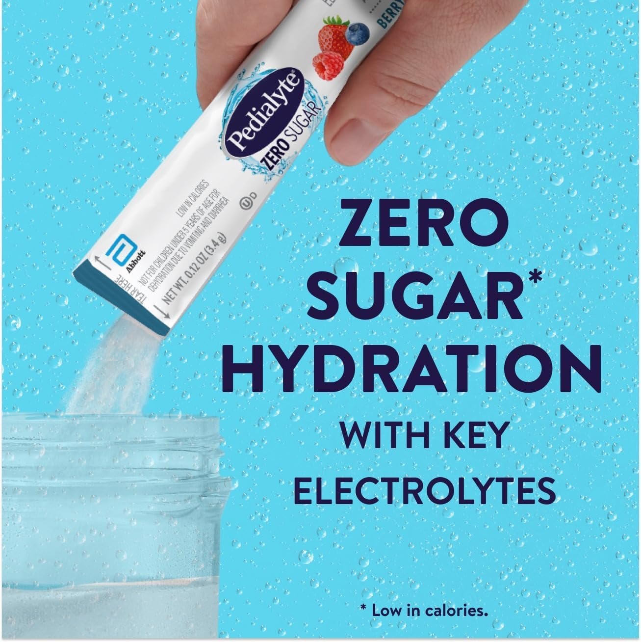 Pedialyte Electrolyte Drink Mix With Zero Sugar | Hydration With Key Electrolytes | Great Hydration Low in Calories | Berry Frost, 24 Powder Packets - Image 2