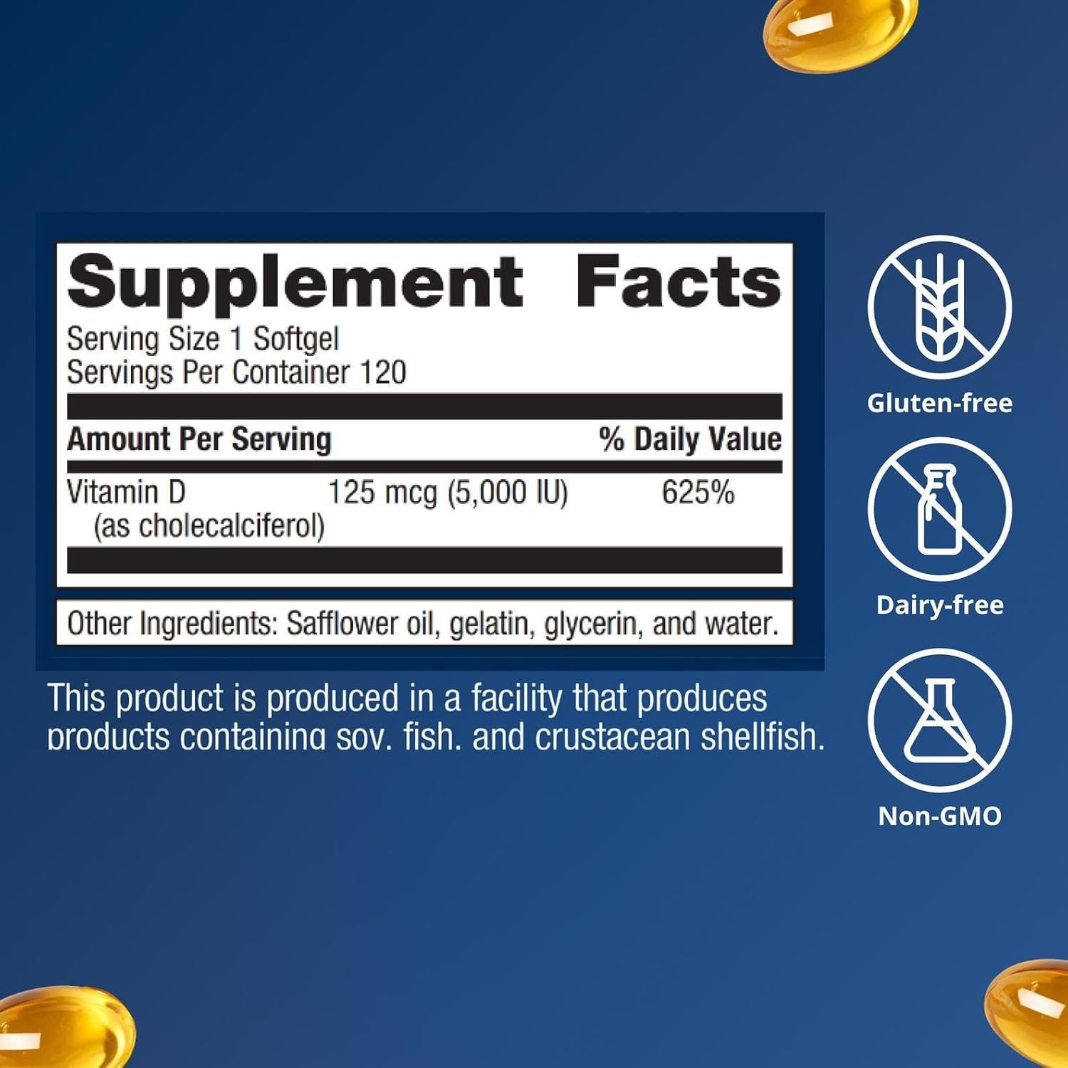 Metagenics Vitamin D3 5000 IU Supplement, 120 Count - Image 5