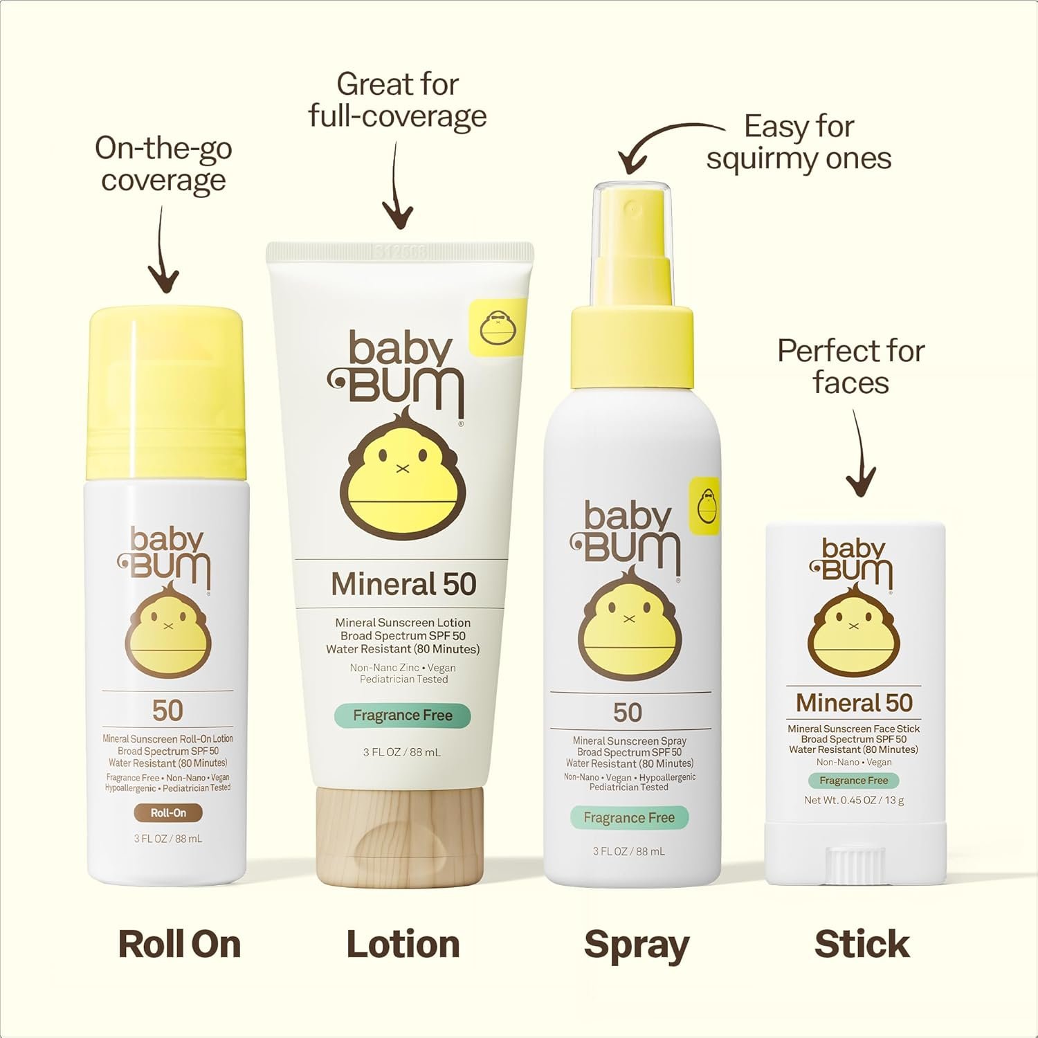 Baby Bum SPF 50 Sunscreen Lotion - Mineral UVA/UVB Face and Body Protection for Sensitive Skin - Hawaii 104 Act Compliant (Made without Octinoxate & Oxybenzone) - Travel Size - 3 oz - Image 5