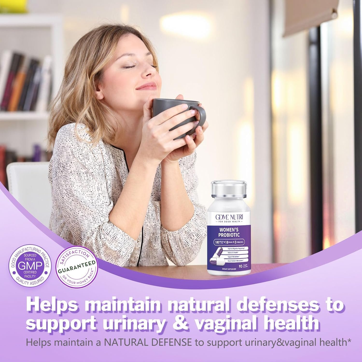 Probiotics 180 Billion CFU 18 Strains Contains Organic Prebiotic Cranberry Probiotic Supplement Digestion Immunity for Women's Health,Non Soy Gluten Dairy Free 90 Vegetarian Capsules - Image 7