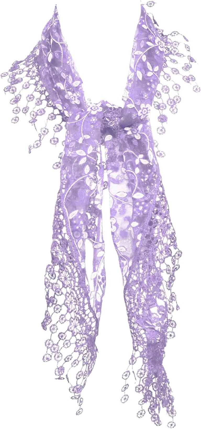 Fashion Scarf for Women, Lace Fringes Triangle Scarves for Travel