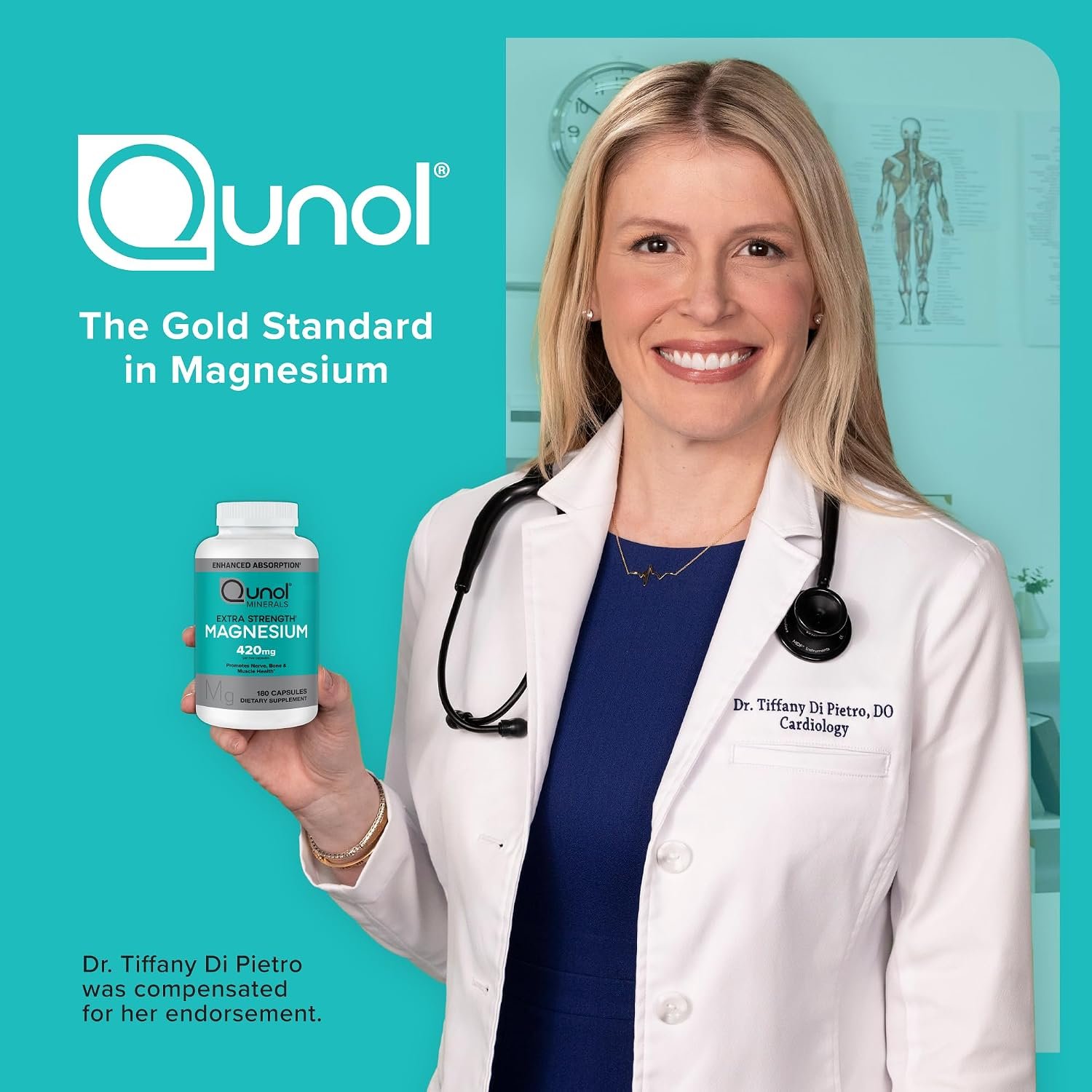 Qunol Magnesium 420mg, Extra Strength, High Absorption, Vegetarian, 180ct - Image 7