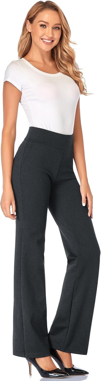 Tapata Women Dress Pants 28"/30"/32"/34" High Waist Stretchy Bootcut Pants Tall, Petite, Regular for Office Business Casual - Image 2