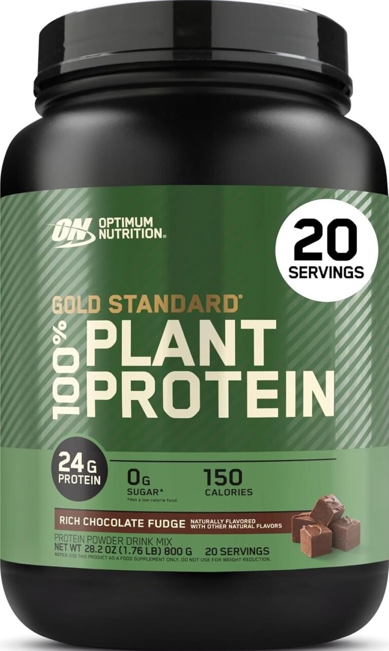 Optimum Nutrition Gold Standard 100% Plant Based Protein Powder, Gluten Free, Vegan Protein for Muscle Support and Recovery with Amino Acids - Rich Chocolate Fudge, 20 Servings (Packaging May Vary)