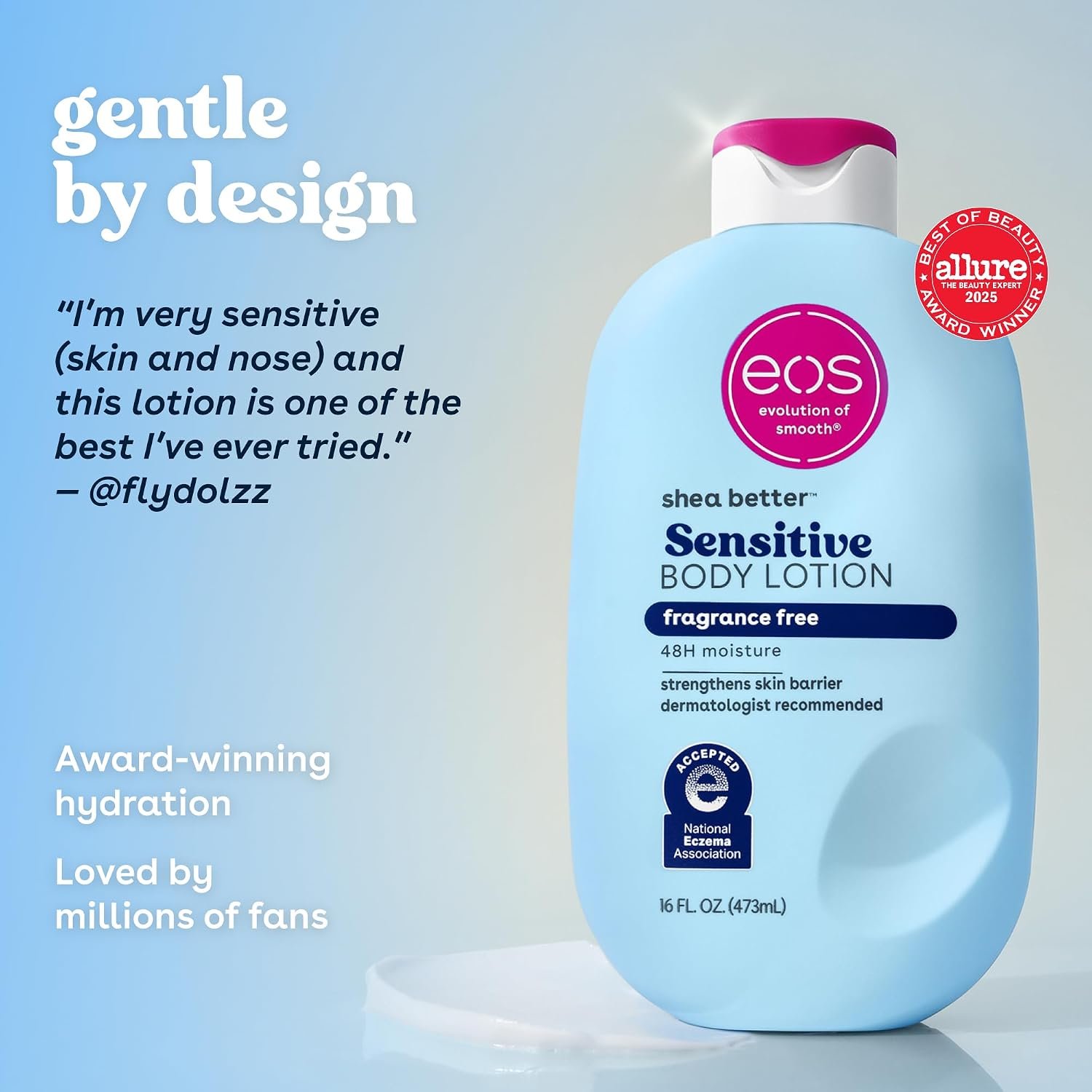 eos Shea Better Sensitive Skin Body Lotion- Fragrance Free, 48HR Moisture, 16 fl oz - Image 6