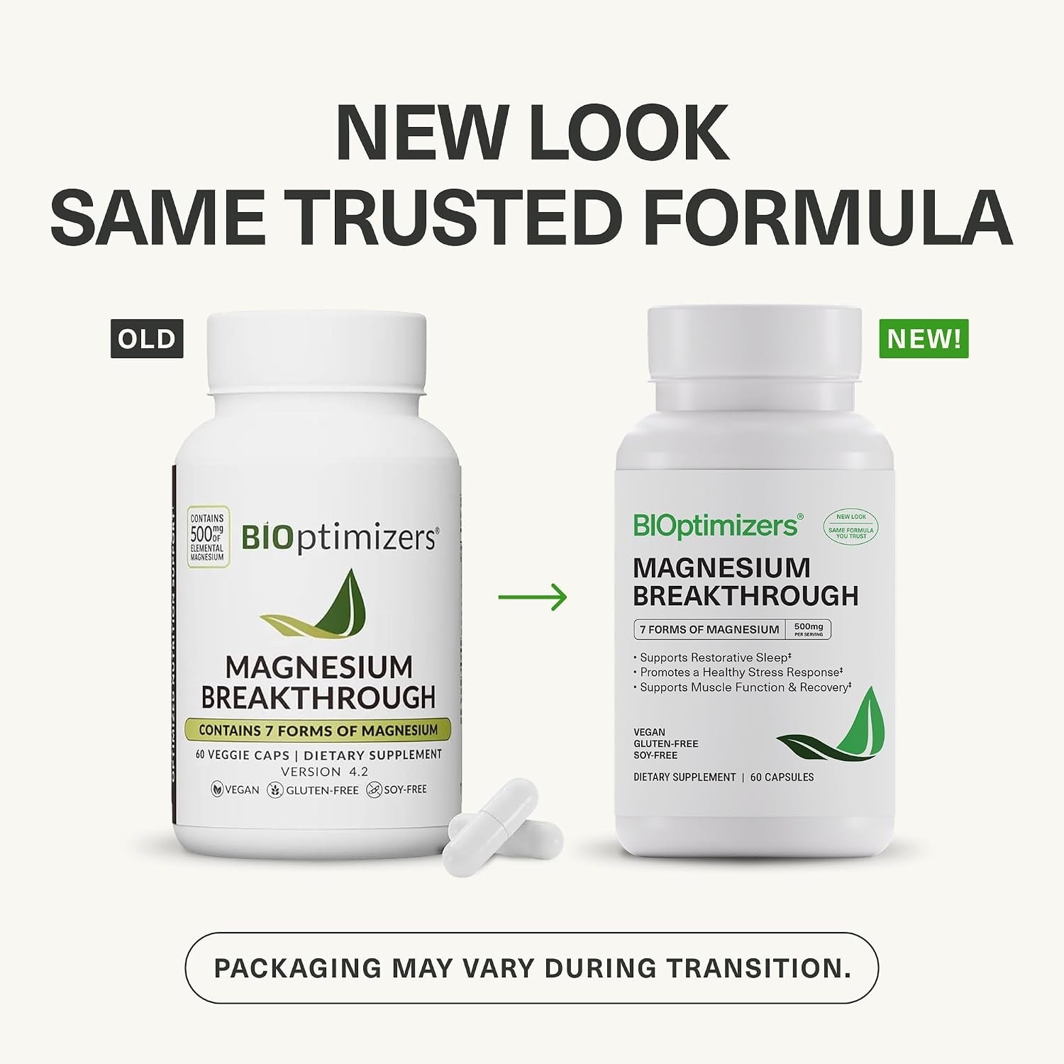 BIOptimizers Magnesium Breakthrough Supplement with 500mg - 7 Forms of Magnesium: Glycinate, Malate, Citrate, and More - Natural Support for Sleep and Cognitive Function -60 Capsules- Calming Vitamins - Image 2