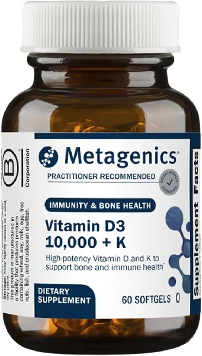 Metagenics Vitamin D3 and Vitamin K2 10,000 IU with MK-7, 60 Softgels | Vitamin D3 with K2 MK-7 for Immune Support, Bone and Heart Health, Non-GMO, Gluten-Free, High-Potency 10,000 IU