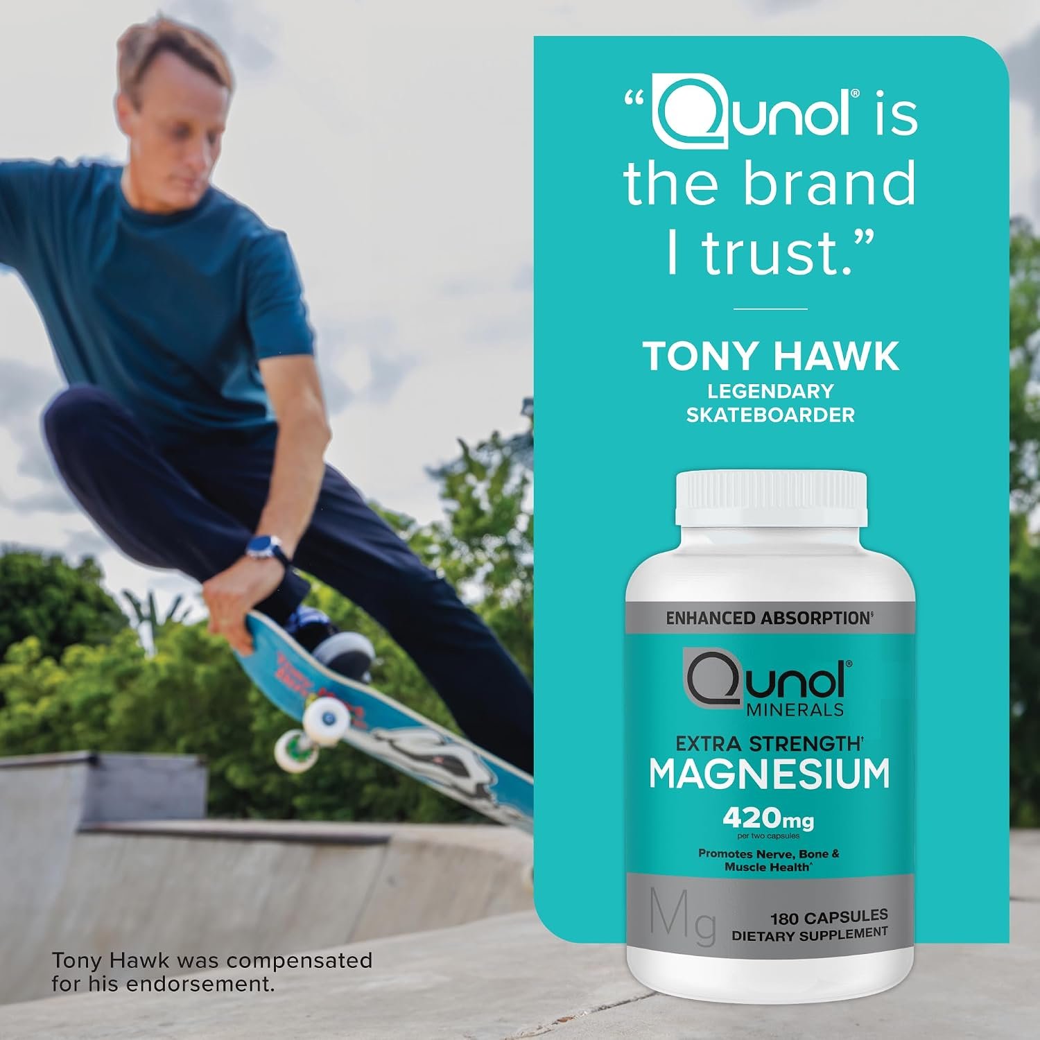Qunol Magnesium 420mg, Extra Strength, High Absorption, Vegetarian, 180ct - Image 8