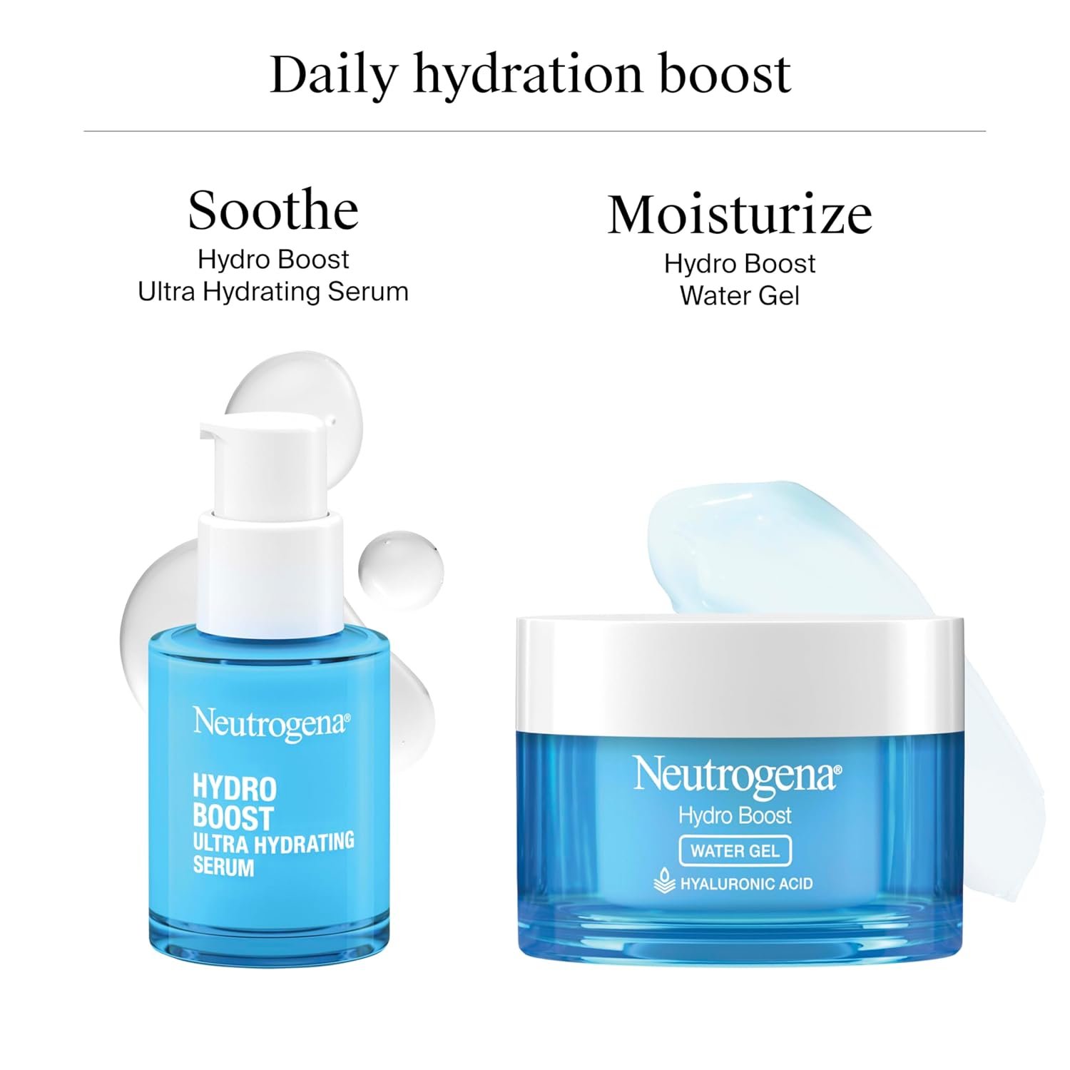 Neutrogena Hydro Boost Ultra Hydrating Serum, Fragrance-Free, 1 fl oz | Fragrance-Free Face Serum for Weightless Hydration and Softer, Glowing Skin, Non-Comedogenic - Image 6