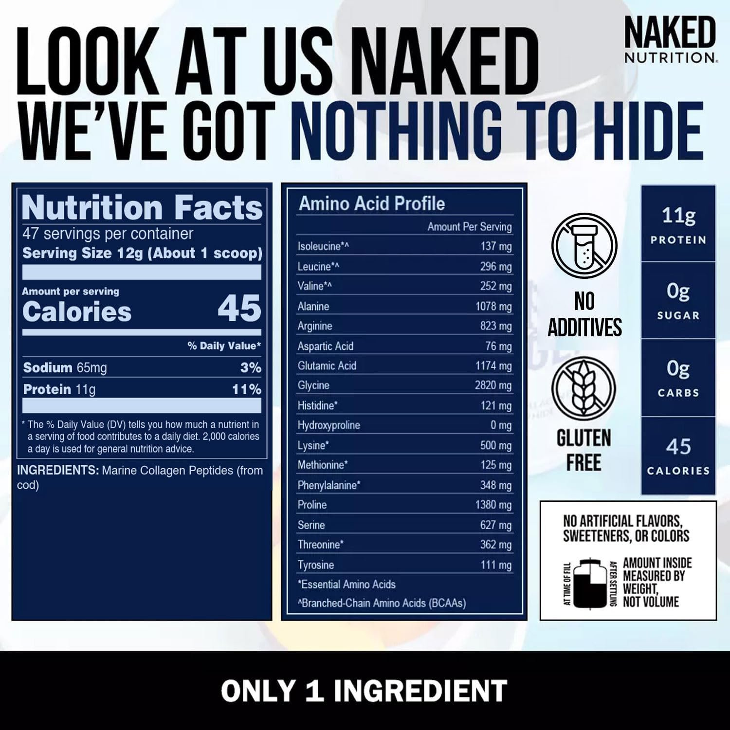 NAKED Marine Collagen Peptides Protein Powder - Unflavored - from Wild Caught Cod - Paleo Friendly, Non-GMO, Soy-Free, Gluten-Free - 47 Servings - Image 5