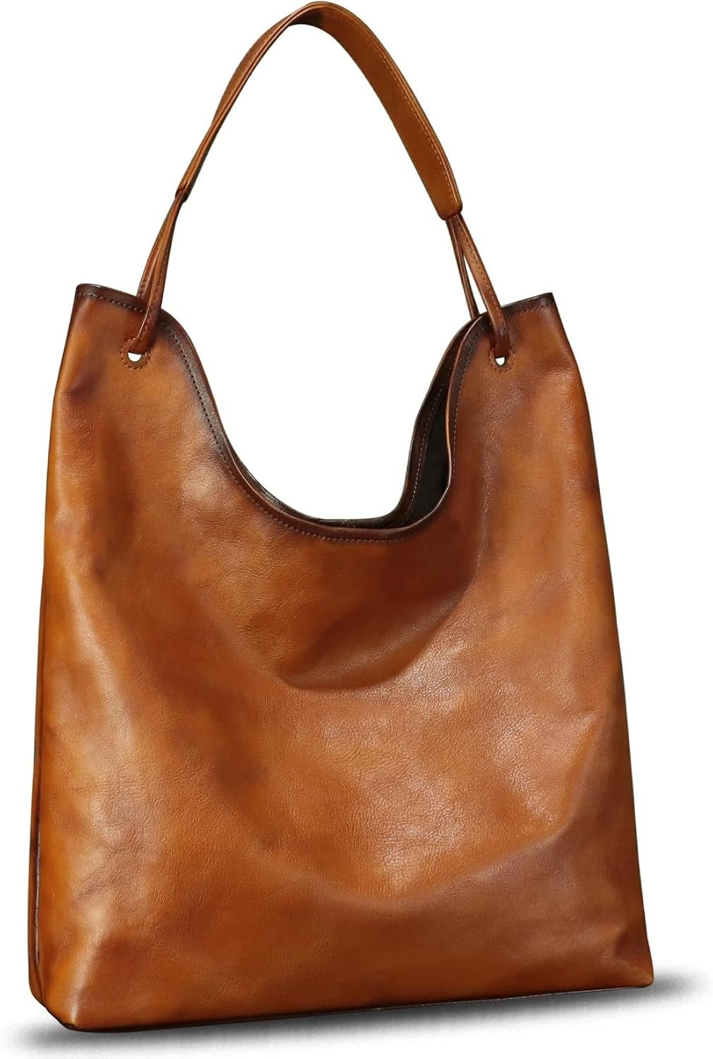 Genuine Leather Hobo Bags for Women Large Tote Bag Vintage Real Leather Shoulder Bag Satchel Purse for Work Notebook - Image 2