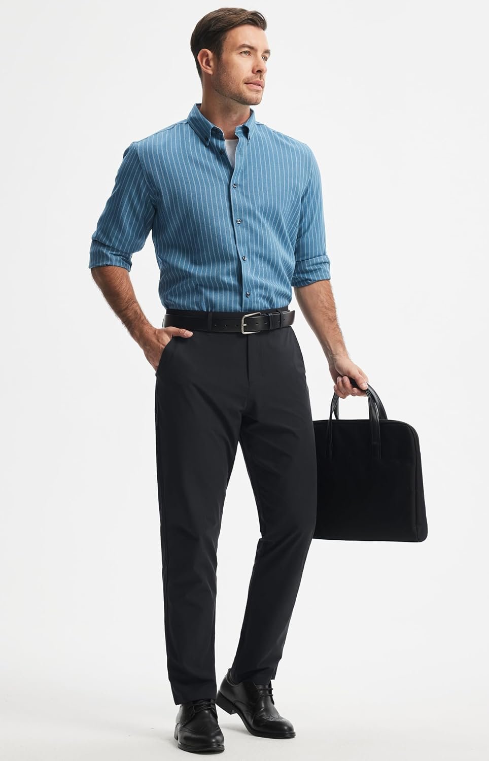 Libin Mens Golf Pants Stretch Work Dress Pants 30"/32"/34" Quick Dry Lightweight Casual Comfy Trousers with Pockets - Image 8