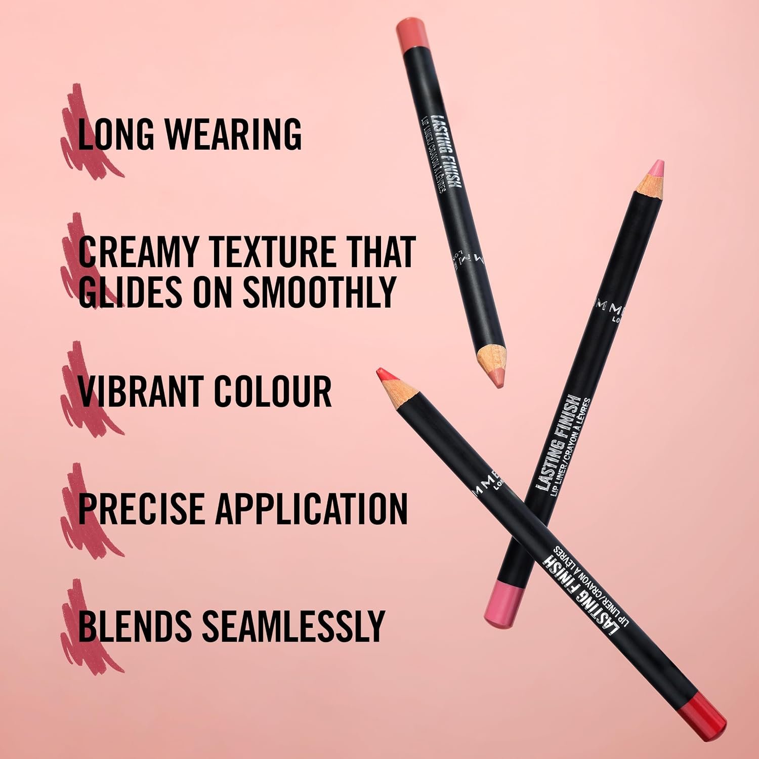 Rimmel Lasting Finish 8HR Soft Lip Liner Pencil - Vibrant, Blendable Formula to Lock Lipstick in Place for 8 Hours - 705 Cappuccino, .04oz - Image 3