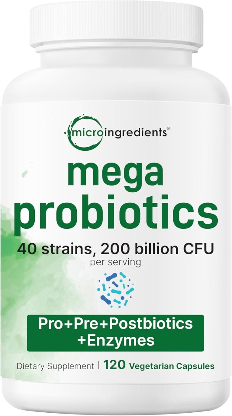 Micro Ingredients Probiotics 200 Billion CFU, 120 Veggie Capsules | Mega Probiotics for Men & Women | 40 Strains with Prebiotics, Postbiotics & Digestive Enzymes | Gut, Immune & Digestive Health