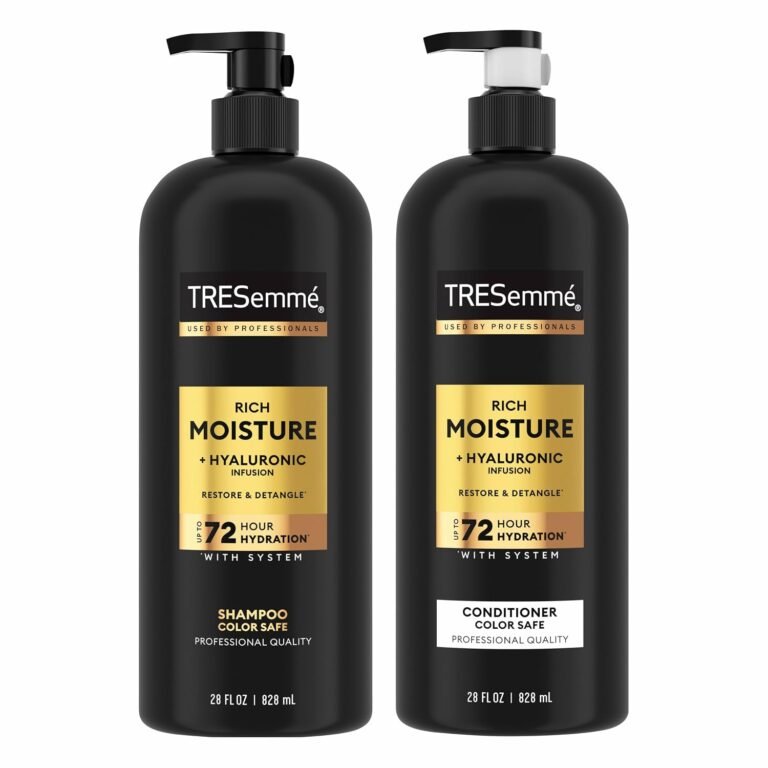 TRESemmé Rich Moisture Hydrating Shampoo & Conditioner Set 28 oz 2 Pack | Moisturizing for frizz-prone hair, Restores damaged hair, Moisturizes & detangles, Shampoo and Conditioner set