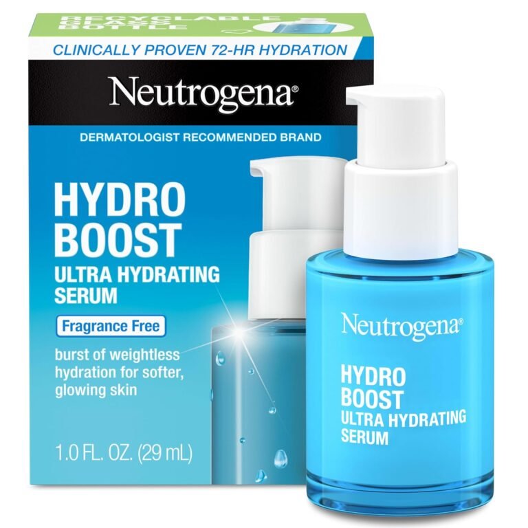 Neutrogena Hydro Boost Ultra Hydrating Serum, Fragrance-Free, 1 fl oz | Fragrance-Free Face Serum for Weightless Hydration and Softer, Glowing Skin, Non-Comedogenic