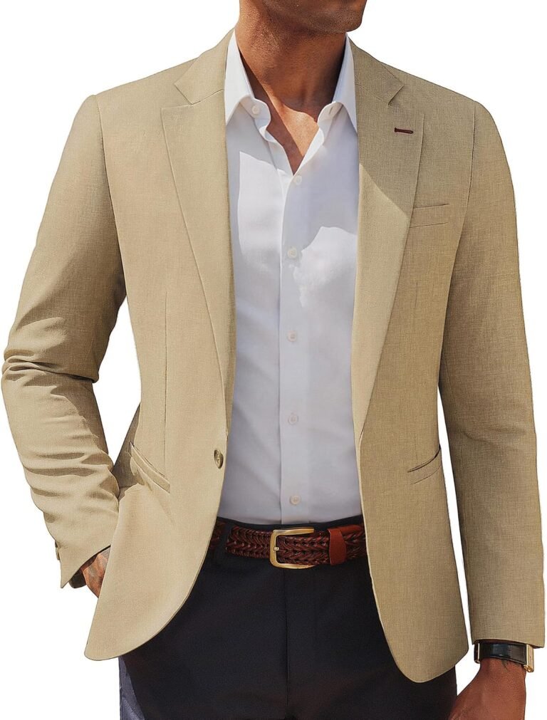 PJ PAUL JONES Men's Casual Blazer Lightweight Sport Coats Slim Suit Jacket | One Button Blazer, Notched Lapel, Breathable, Machine Wash, Lightweight Suit Jacket, Casual Daily Business Dating