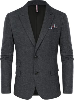 PJ PAUL JONES Mens Blazer Tweed Woo...