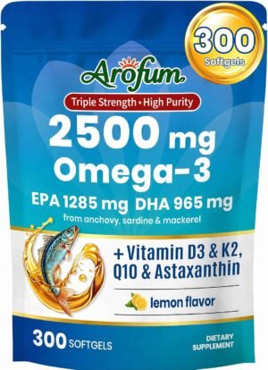 Omega 3 Fish Oil with Vitamin D3 K2...