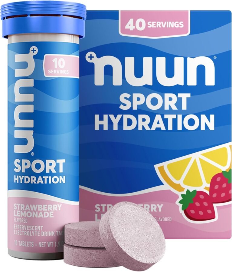Nuun Sport Electrolyte Tablets, GF & Vegan, Strawberry Lemonade, 4 Pack