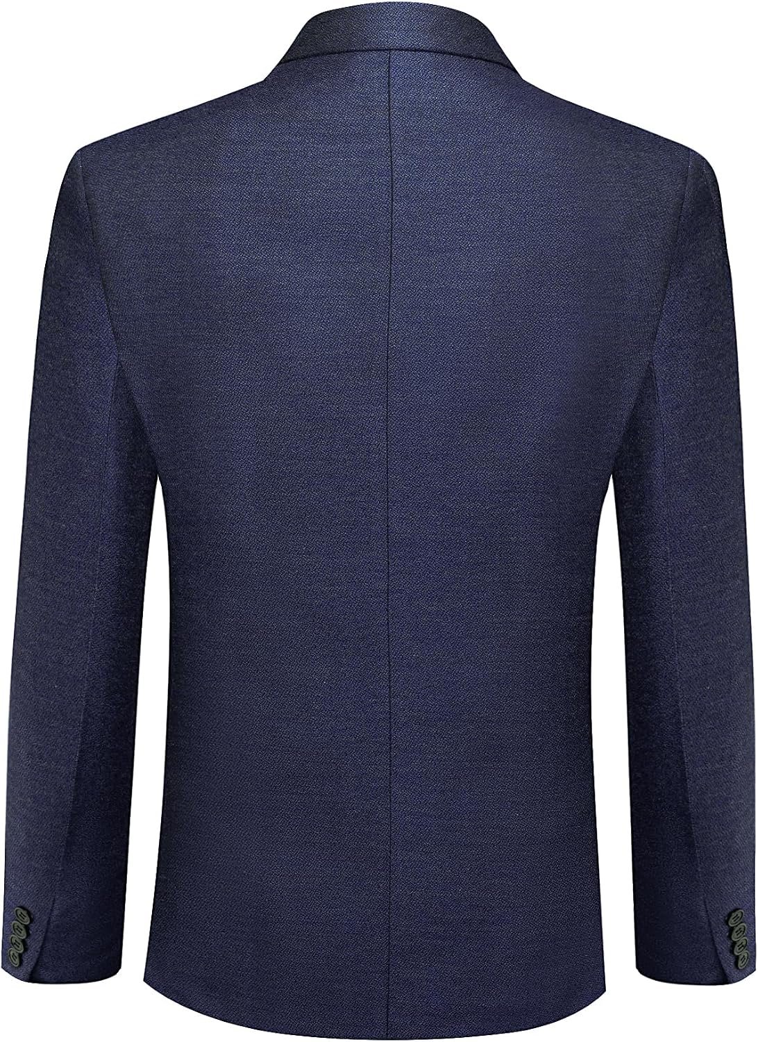 Barry.Wang Mens Herringbone Tweed Blazer Vintage Casual Sport Coat Chain - Image 6