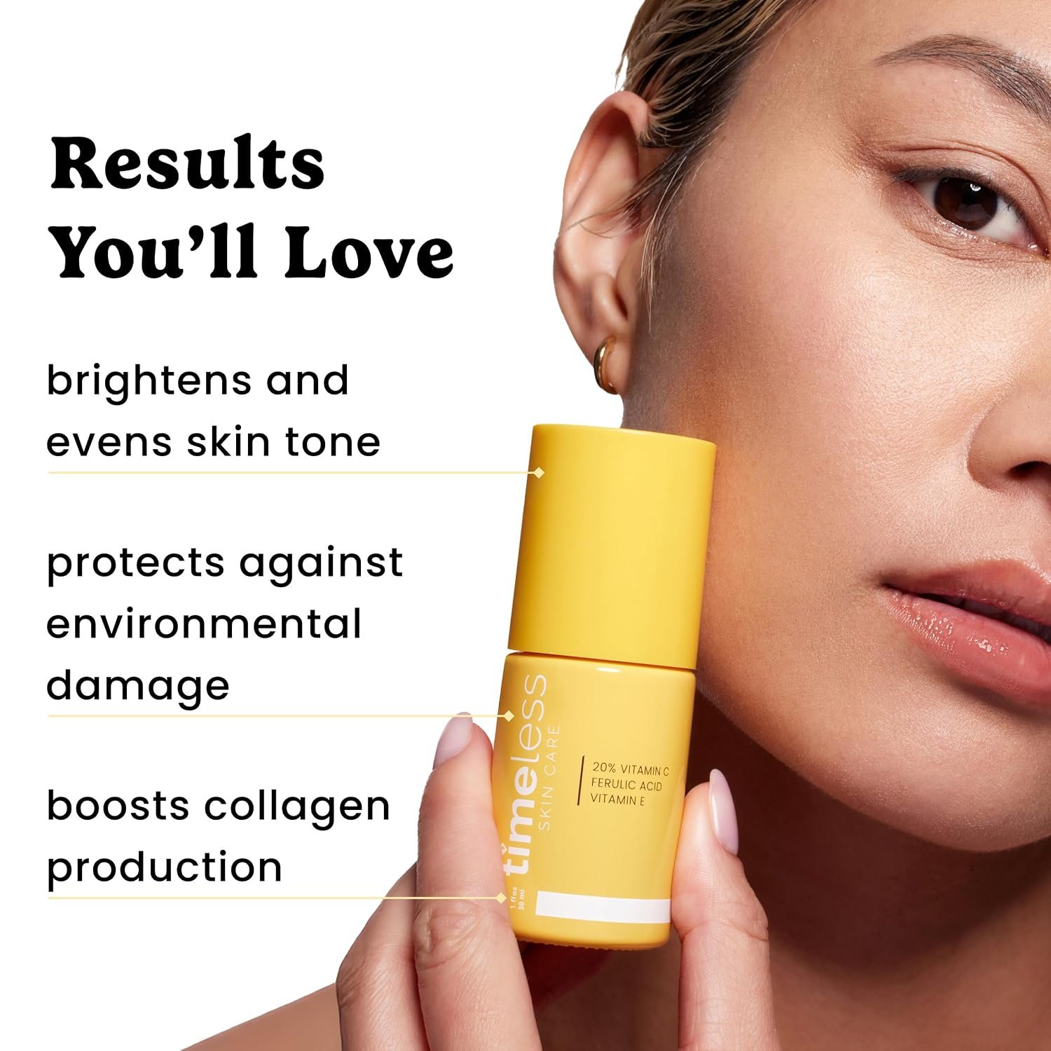 Timeless Skin Care Vitamin C Serum with Vitamin E & Ferulic Acid - Brightening Serum - for Oily & Dry Skin - Fragrance-Free - 1 oz - Image 5