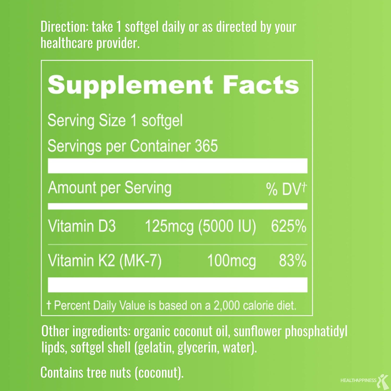 UpNourish Liposomal D3 K2 MK-7 – 365 Mini softgels with Organic Coconut Oil - 5000 IU 125 mcg Vitamin D3 and 100 mcg Vitamin k2 for Optimal Bone and Immune Health - Image 5