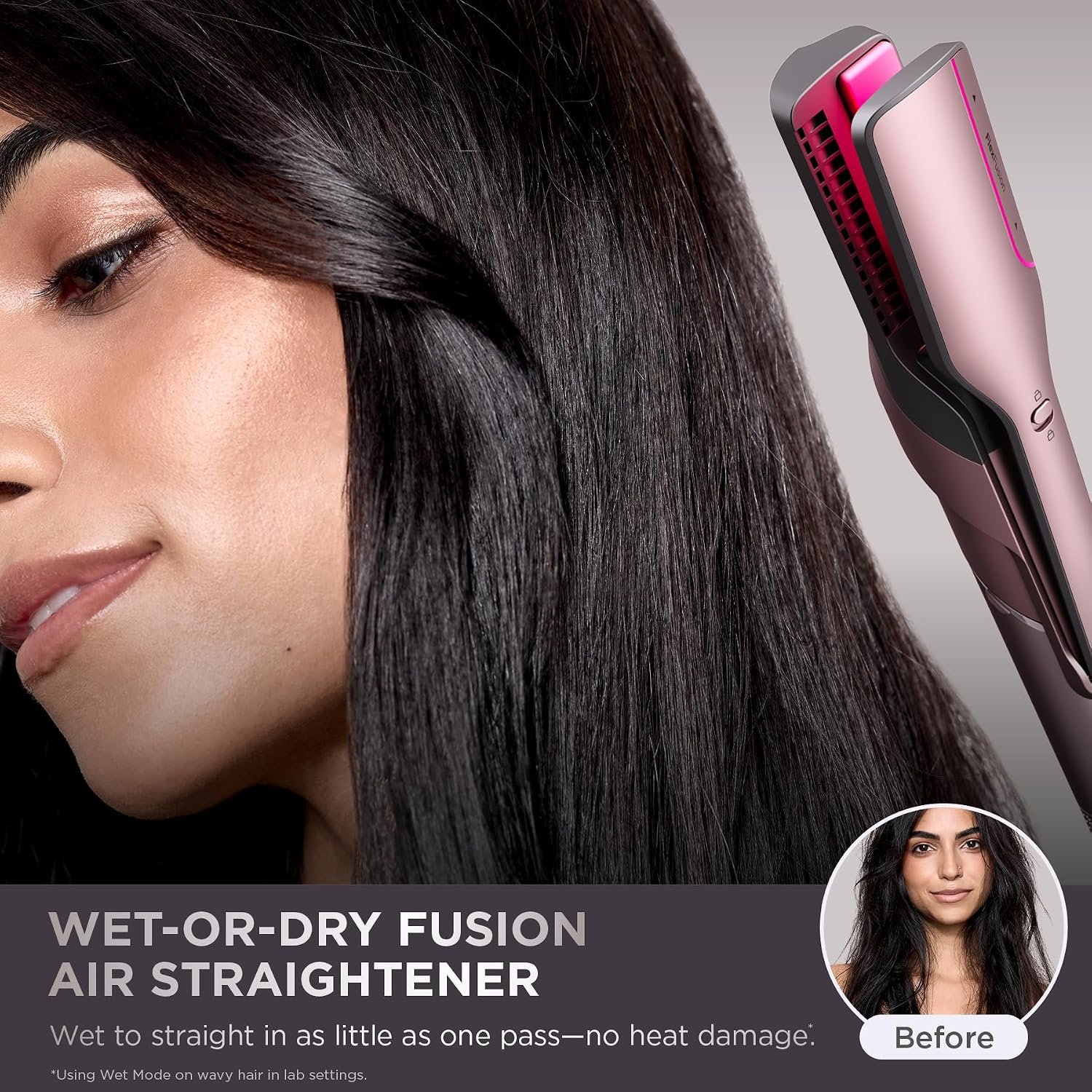 Shark FlexFusion Ceramic Air Styler, Straightener+Curler, Blush, HD641S - Image 4