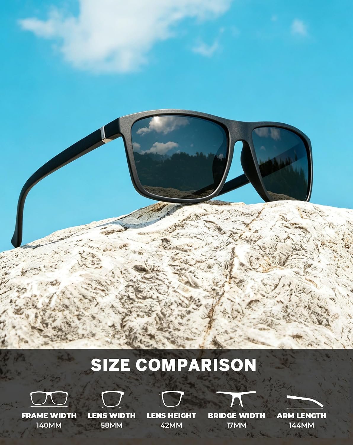 KALIYADI Polarized Sunglasses for Men and Women, Mens Sun Glasses with UV Protection for Driving Fishing Golf (3 Packs) - Image 6