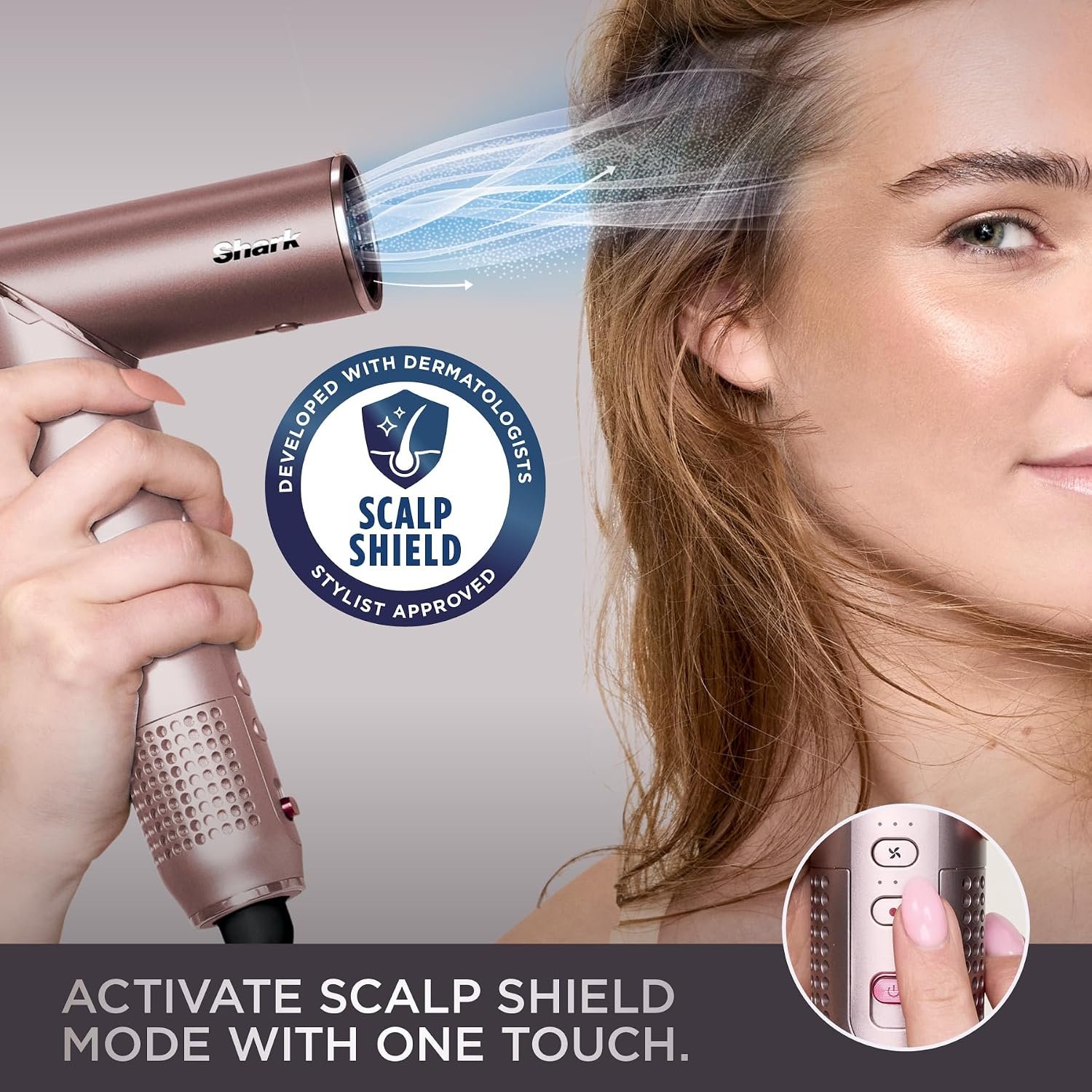 Shark FlexFusion Ceramic Air Styler, Straightener+Curler, Blush, HD641S - Image 8