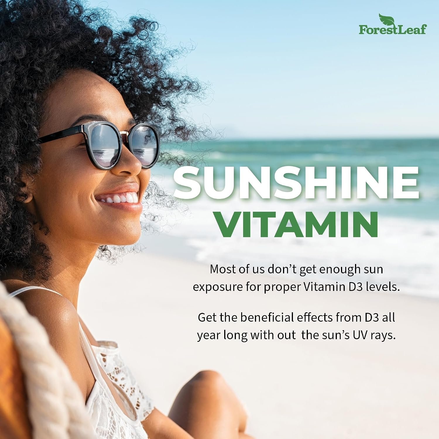 ForestLeaf Vitamin D3 50,000 IU High Potency Weekly Supplement, 120 Ct | Bone, Teeth and Immune Support, Extra Strength Cholecalciferol Capsules for Men and Women, Non-GMO, 2 Year Supply - USA Made - Image 8