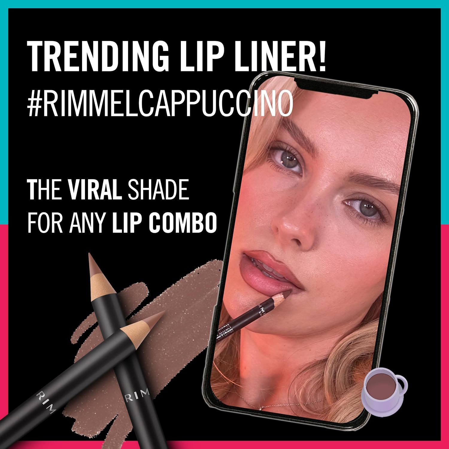 Rimmel Lasting Finish 8HR Soft Lip Liner Pencil - Vibrant, Blendable Formula to Lock Lipstick in Place for 8 Hours - 705 Cappuccino, .04oz - Image 6