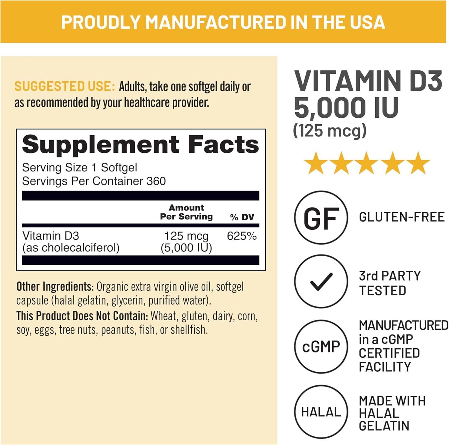 NatureWise Vitamin D3 5000IU Supplement, Immune Support, 360 Mini Softgels - Image 5