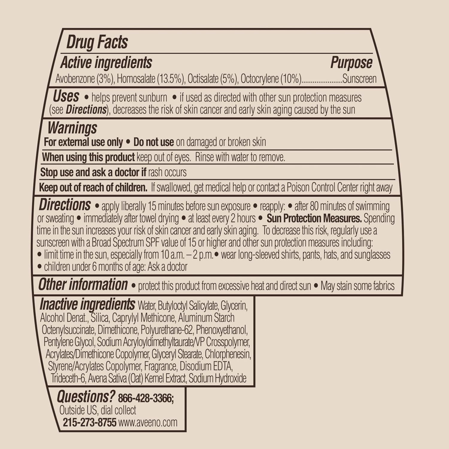 Aveeno Protect + Hydrate Sunscreen Lotion for Body & Face with Prebiotic Oat, SPF 60 Broad Spectrum Sunscreen, Paraben, & Oil Free, Water & Sweat Resistant (80-min) for Sensitive Skin, 3 Fl Oz - Image 8