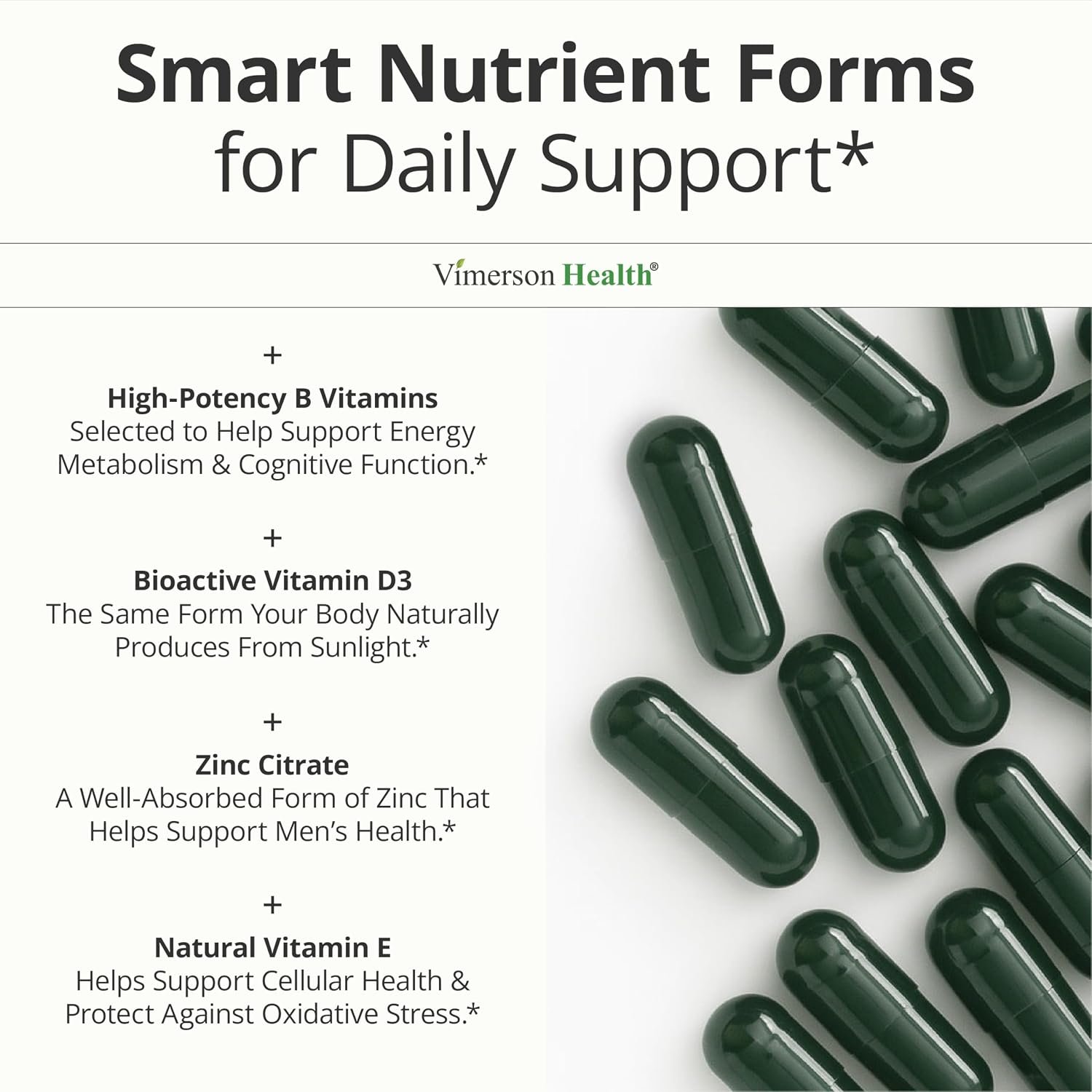 Vimerson Health Multivitamin for Men: Vitamins, Minerals and Bioavailable D3 for Focus and Energy Support – Daily Mens Multivitamins and Multiminerals – 60 Liquid Capsules - Image 6