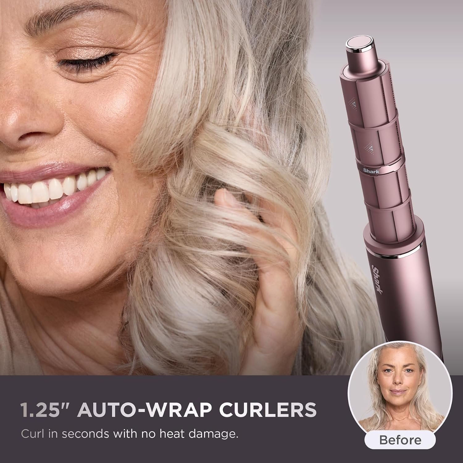 Shark FlexFusion Ceramic Air Styler, Straightener+Curler, Blush, HD641S - Image 10