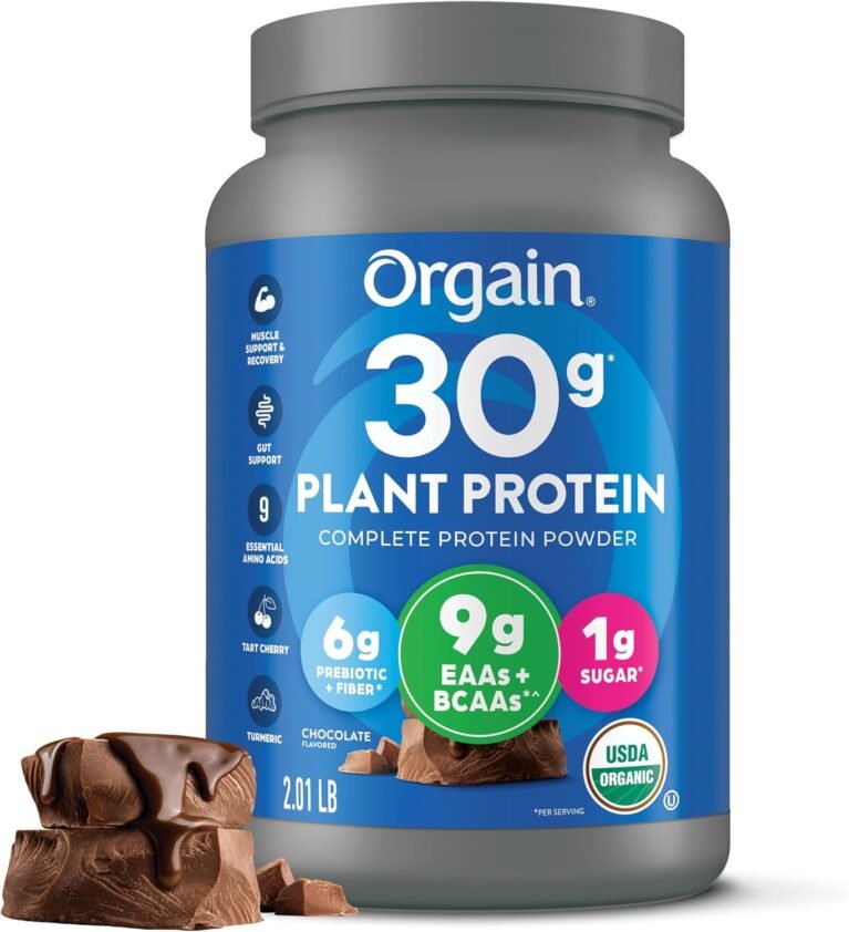 Orgain Organic Vegan 30g High Protein Powder, Chocolate, 2.01 lb
