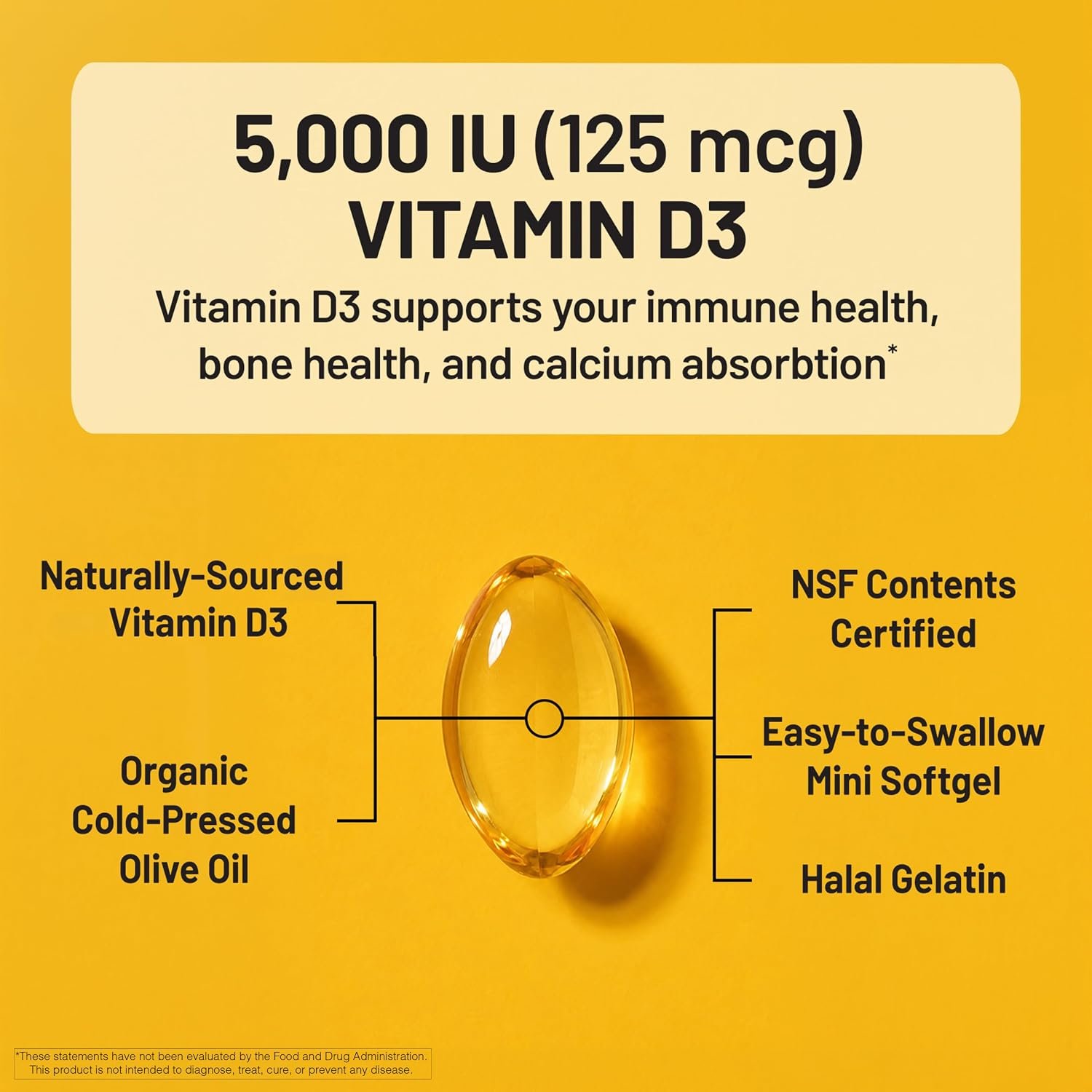NatureWise Vitamin D3 5000IU Supplement, Immune Support, 360 Mini Softgels - Image 3