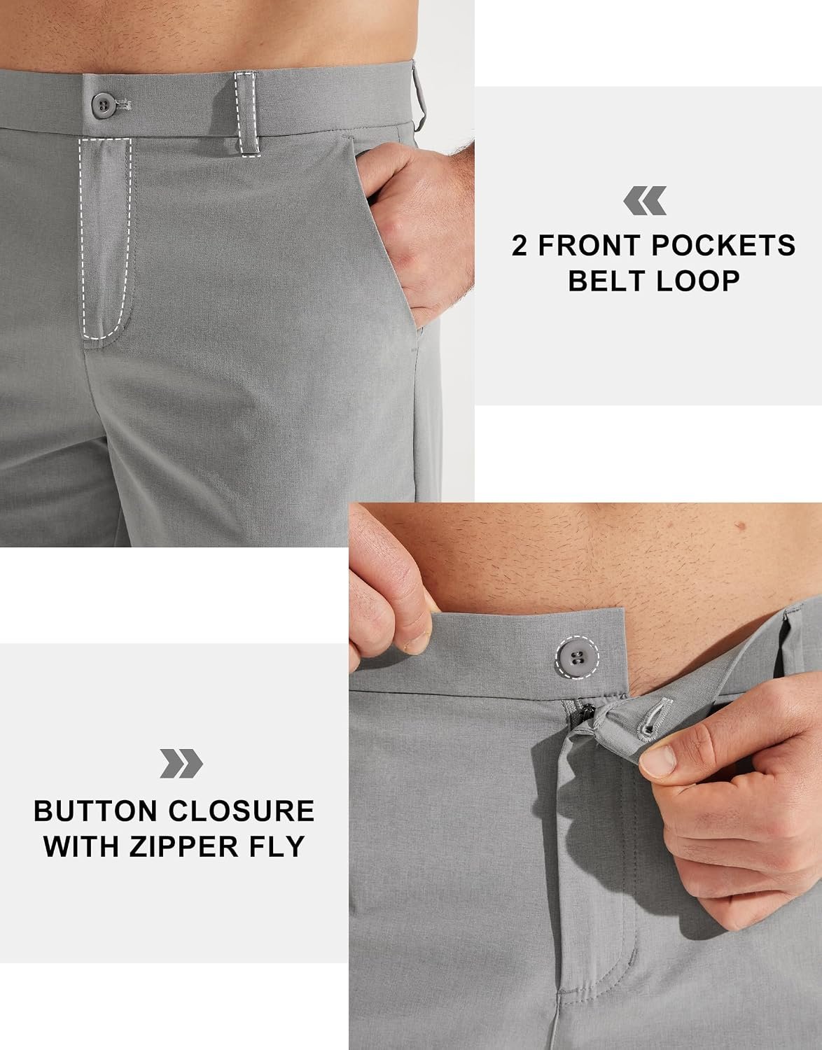 Libin Mens Golf Pants Stretch Work Dress Pants 30"/32"/34" Quick Dry Lightweight Casual Comfy Trousers with Pockets - Image 6