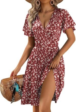 Zeagoo Womens Summer Dresses Wrap V...