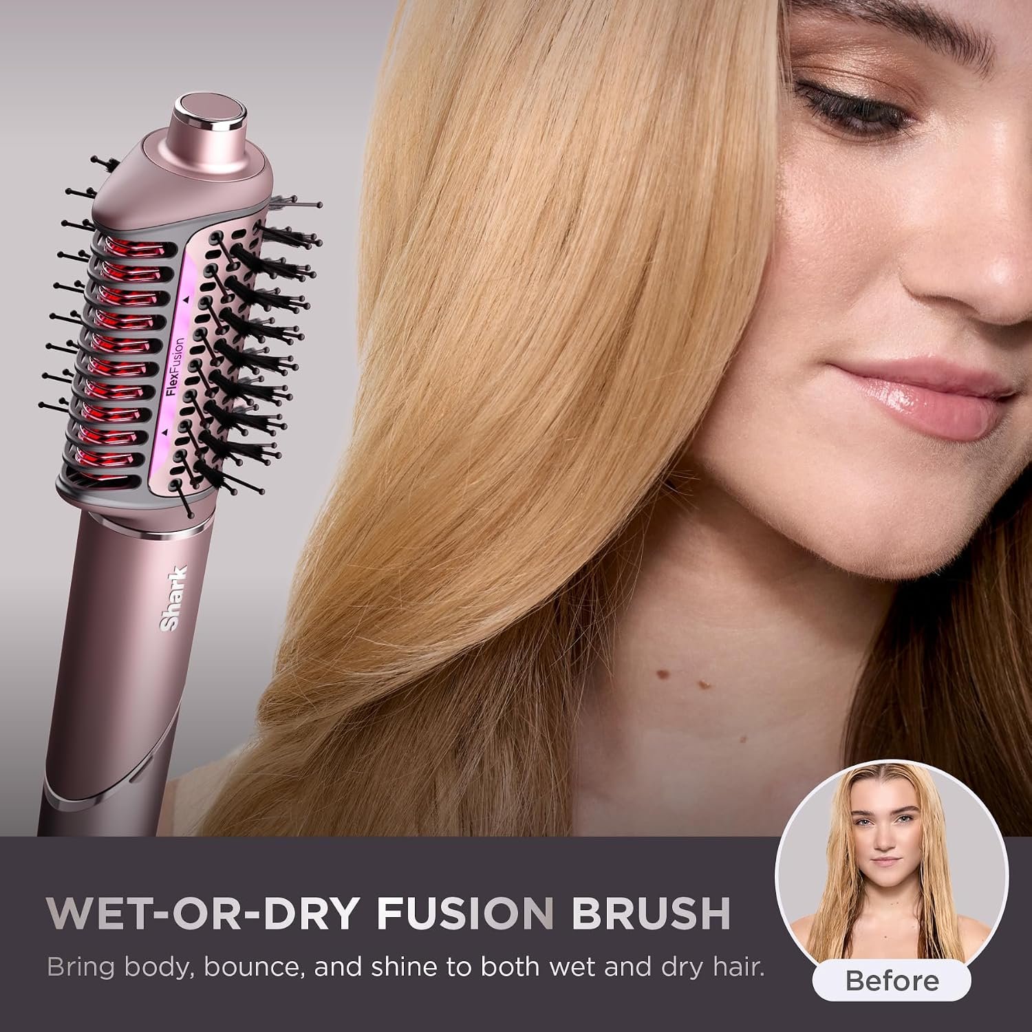 Shark FlexFusion Ceramic Air Styler, Straightener+Curler, Blush, HD641S - Image 6