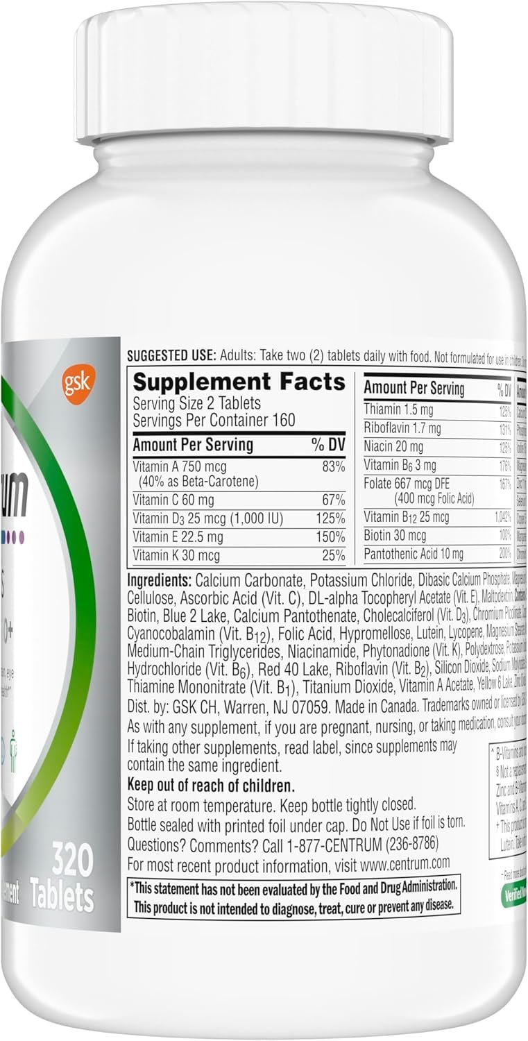 Centrum Minis Silver Multivitamin for Adults 50 and Over, 320 Tablets - Image 14