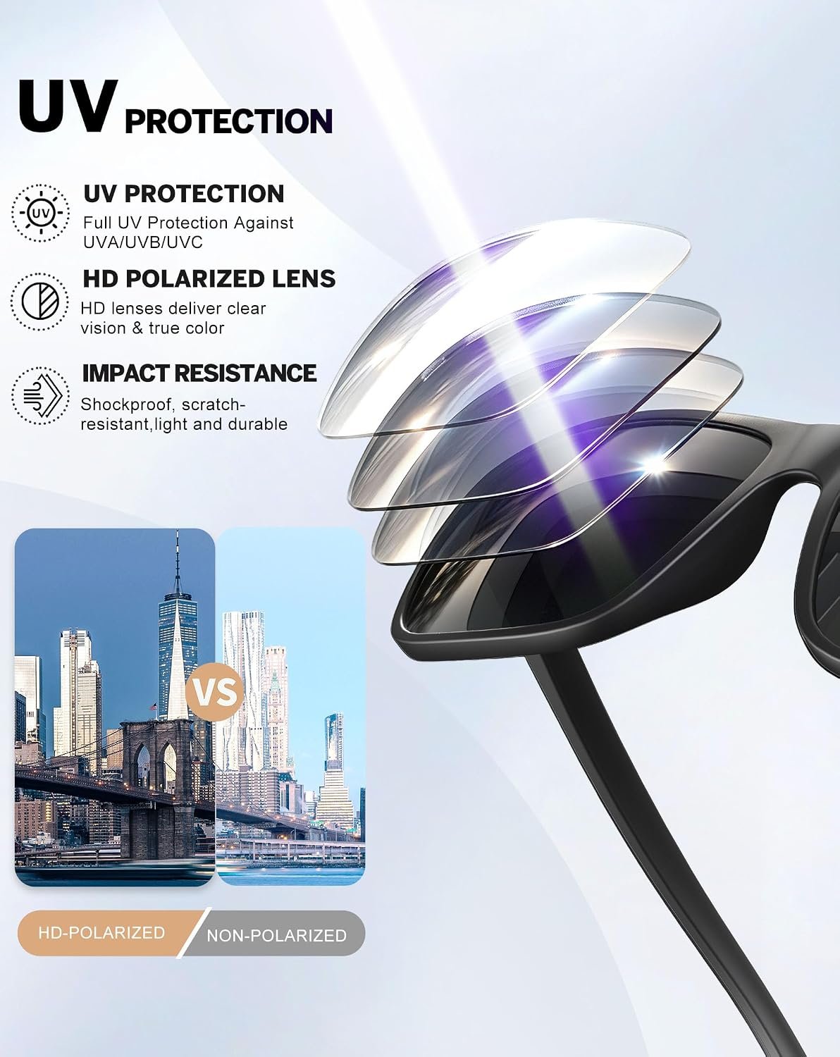 KALIYADI Polarized Sunglasses for Men and Women, Mens Sun Glasses with UV Protection for Driving Fishing Golf (3 Packs) - Image 4